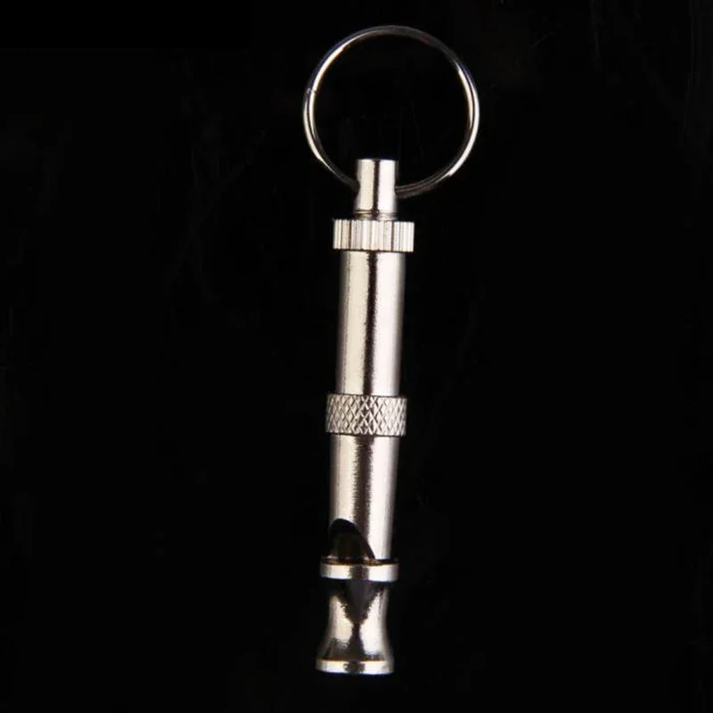 Two-tone Adjustable Pet Dogs Whistle Anti Bark Ultrasonic Sound Dogs Training Flute Interactive Cat Training Toys Keychain dog whistle
