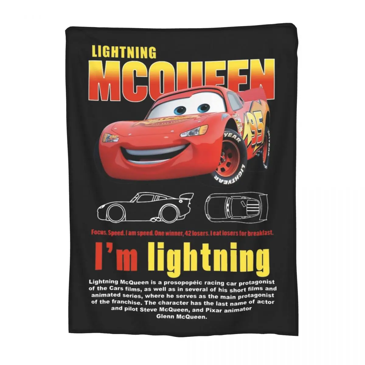 thumbnail image 1 of Manta de forro polar con diseño de Cars Galaxy de Lightning Mcqueen, decoración textil, manta portátil súper suave para cama, edredón para coche, 1 of 5