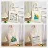 New York Fashionable Women Shoulder Bags Canvas Lady Tote Handbag Large Capacity Shopping Bag Reusable Casual Girl Handbags Gift 1