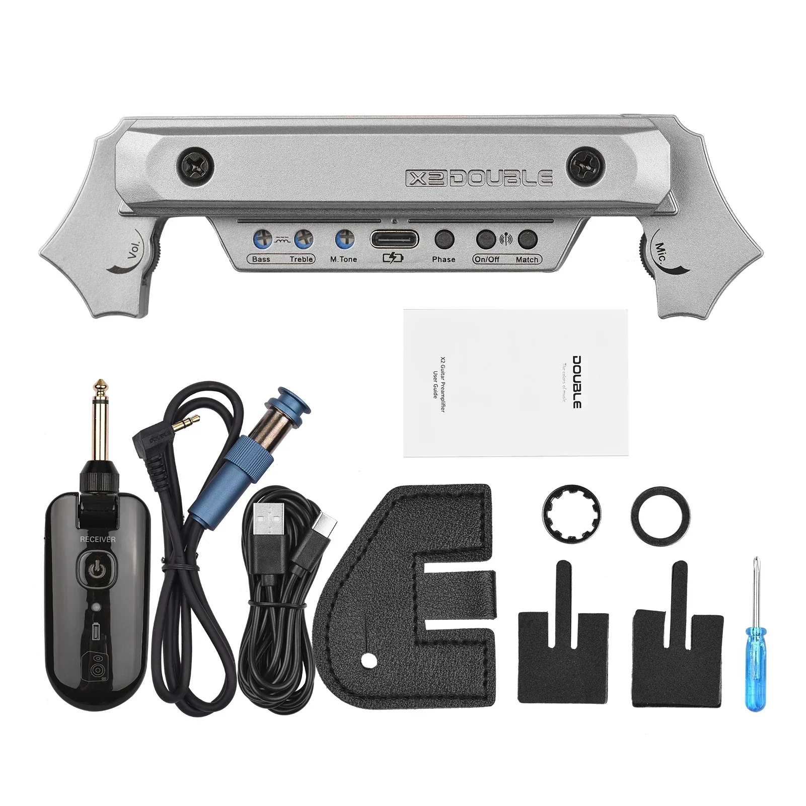 Guitar Wireless Pickup Rechargeable Wireless & Wired System for Electric Bass