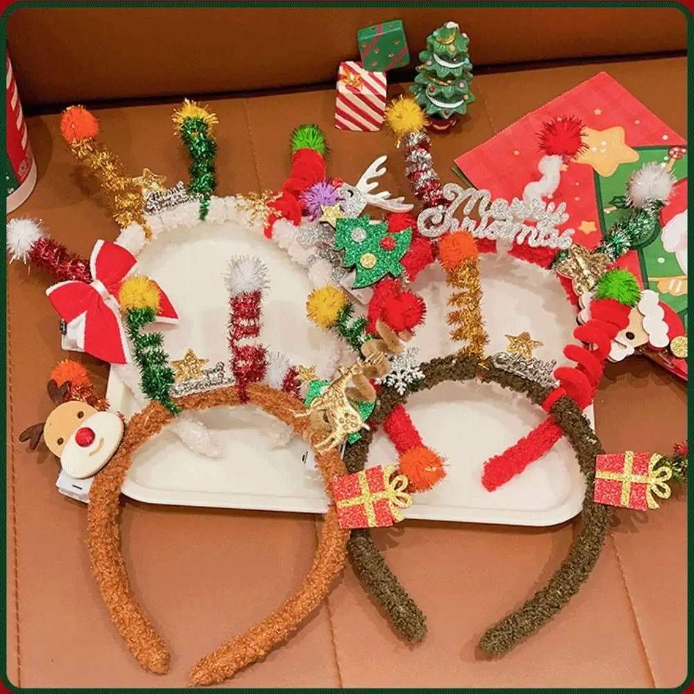 Hair Accessories Christmas Headband Xmas Hairband Santa Claus Hair Hoop Headpiece Merry Chritmas Antler Hair Hoop Children