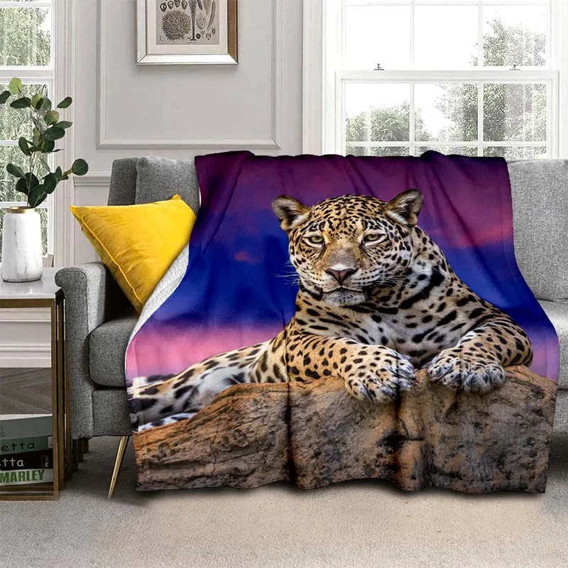 Luxury 3D Leopard Tiger Mink Faux Fur Sofa Couch Throw Blanket Bedspread New 