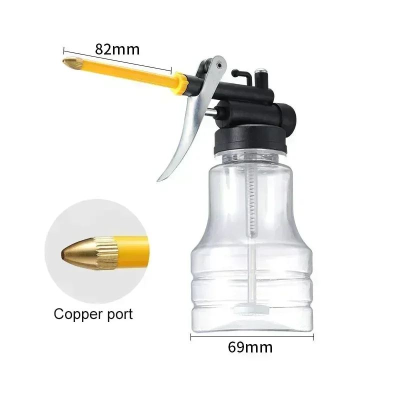 Oil Can 250ml Transparent Oil Can Oiler Lubrication Oil Plastic Machine Pump High Pressure Pump Oiler Grease Gun