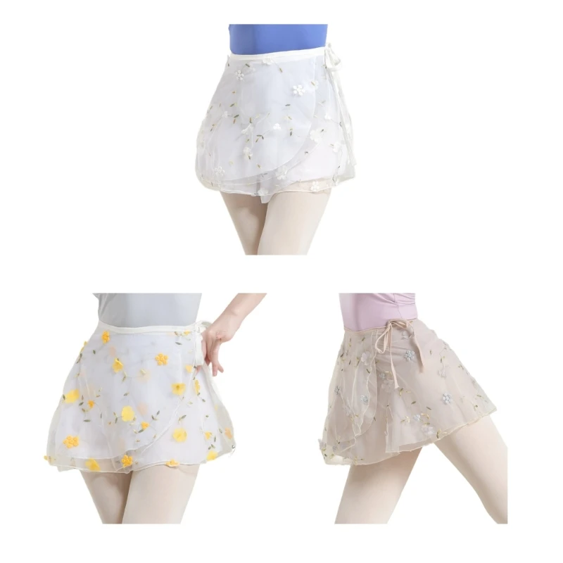 

Women Ballet Wrap Skirt Dance Skirt with Adjustabl Waist Tie Dancewear