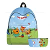 Three Kittens Backpack Cartoon Three Cats 2pcs Schoolbags Boys Girls Travel Softback Teenager Bookbag New Anime Knapsack 2