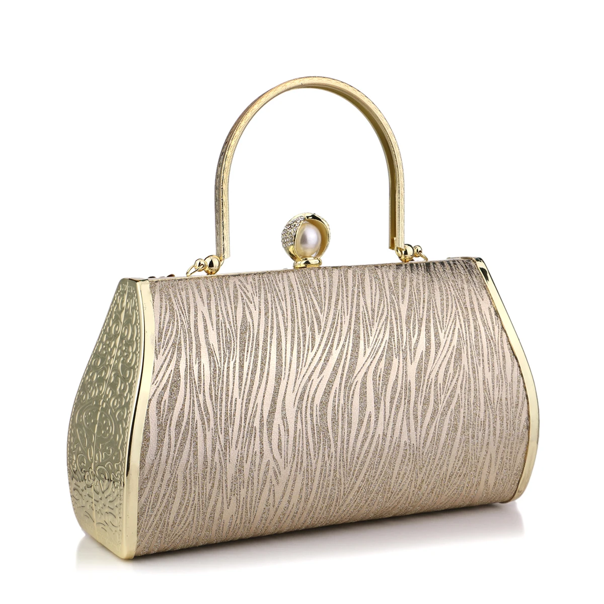 Pearl Metal Evening Clutch Handbags Purse for Wedding