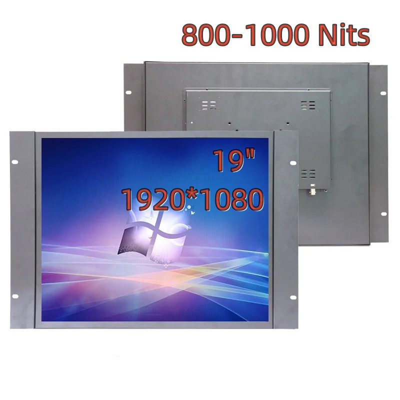 

19 Inch Open Frame Monitor Outdoor Use Sunlight 800 Nits 4:3 Capacitive Touch Industrial Lcd Display with AV BNC VGA HDMI USB