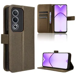 Premium Flip Book Wallet Case with Card Slots and Holder - Genuine Leather Protective Cover for OPPO K12X (Brown)