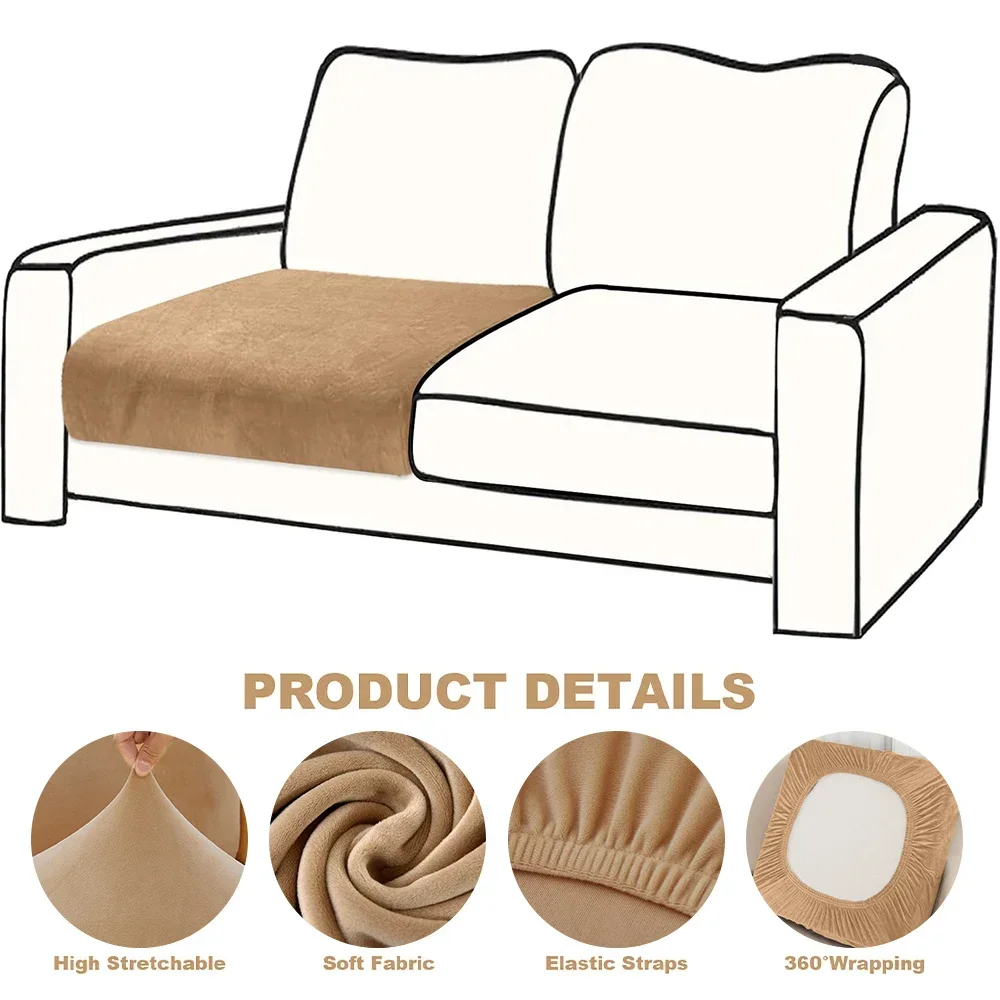 Super Soft Velvet Sectional Couch Covers Stretch Solid Sofa Covers Washable Luxury Chaise Longue Sofa Cushion Slipcover Plush 4
