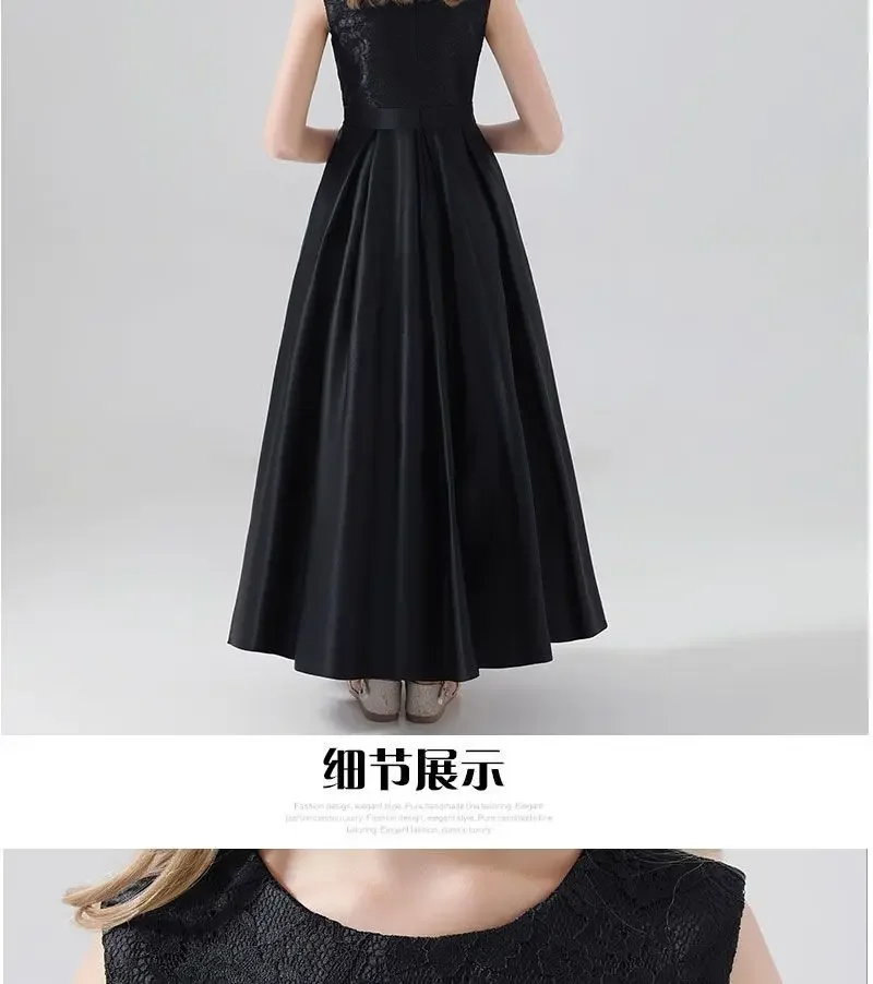 Princesa NiÃ±os Vestidos De Negro Vestidos Longos Vestidos De Gala