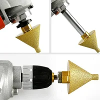 M14 diamant chanfrein maïs foret trou élargi biseauté outils de meulage 50mm pour granit marbre carreaux pierre coupe cône sculpter 5