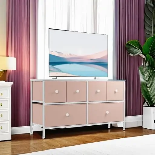 6-Drawer Pink Dresser 5