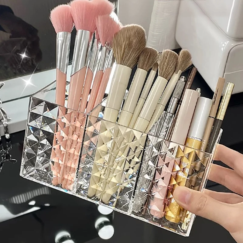Transparent Lipstick Cosmetic Makeup Acrylic Makeup Brush Tool Storage Box Case Make-up Brush Holder Table Organizer Makeup Tool 2