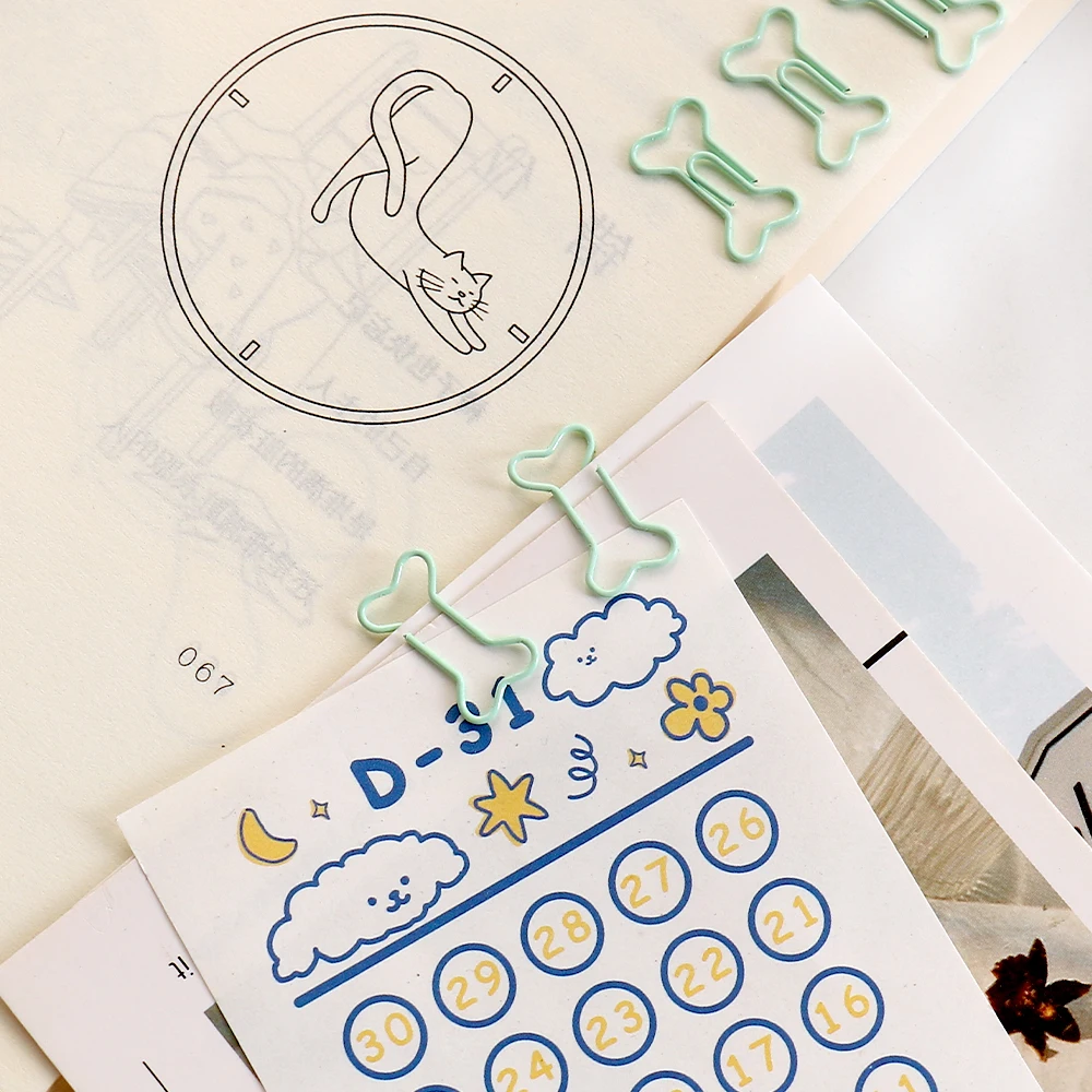 Mini bone paper Clip Bookmark binder clip Office Accessories paper Clips Patchwork Clip H0481 50pcs /bag paper clips,binder clips