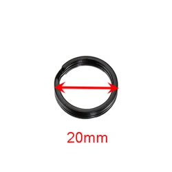 Set of 10/20 Black Flat Metal Keyrings - Key Chain Components and Pendant Accessories - 10pc (20mm)