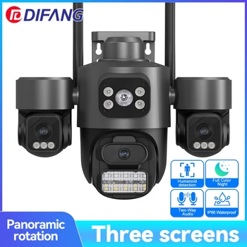 Hot Sale iCsee 3 Lens 3 Screen WiFi Camera 360° Auto Tracking Waterproof Outdoor CCTV, WiFi Security Cam ICsee Surveillance 1