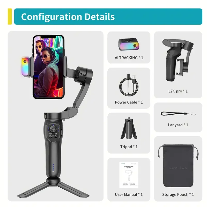 L7C 3 Axis Foldable Gimbal スマホジンバル L7C 3 Axis Foldable Gimbal スマホジンバル