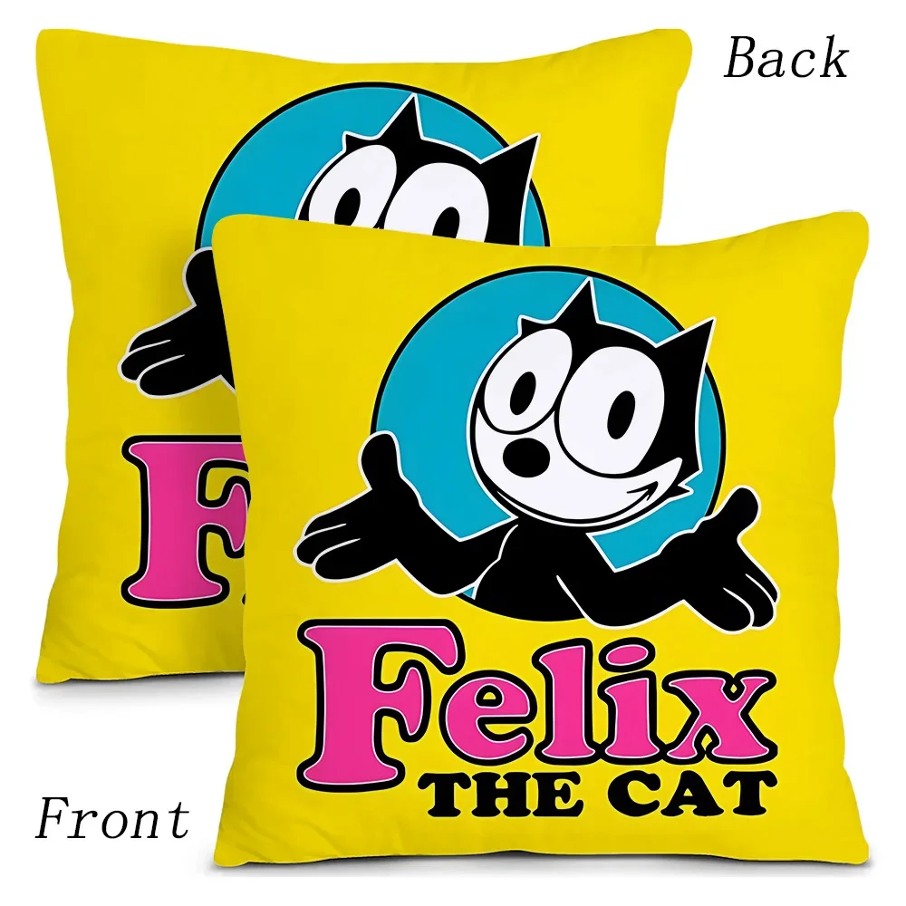F-Felix The Cat Exquisite Pillow Covers Cartoon Sofa Decorative Home Double-sided Printing Short Plush Cute Cushion Cover 5
