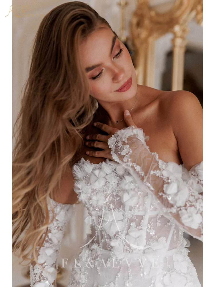 Luxury Beaded Short Wedding Dresses Saudi Arabia Lace Floral Appliques Long Sleeves Bridal Gown Mini Prom Party Dress Customized 3