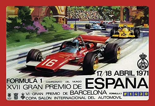 

Formula Grand Prix Spain Theme Metal Tin Sign 8x12 Inch Home Kitchen Travel Decor Retro Tin Sign