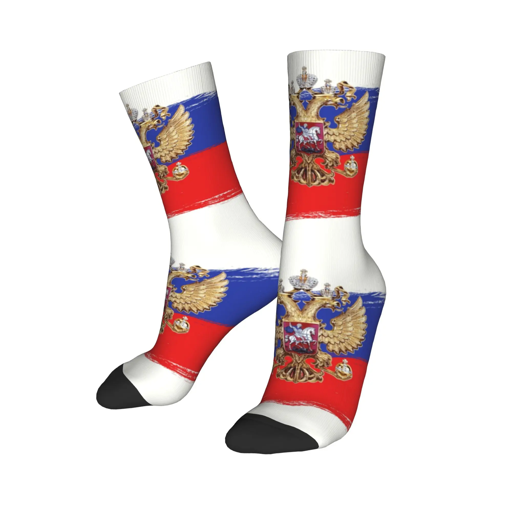 Retro Soviet Flag Crew Socks - Warm Fashionable Hammer and Sickle Design