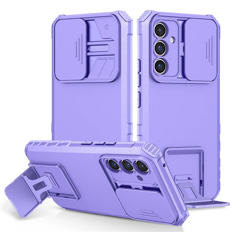 Durable Armor Kickstand Slider Camera Protector Phone Case
