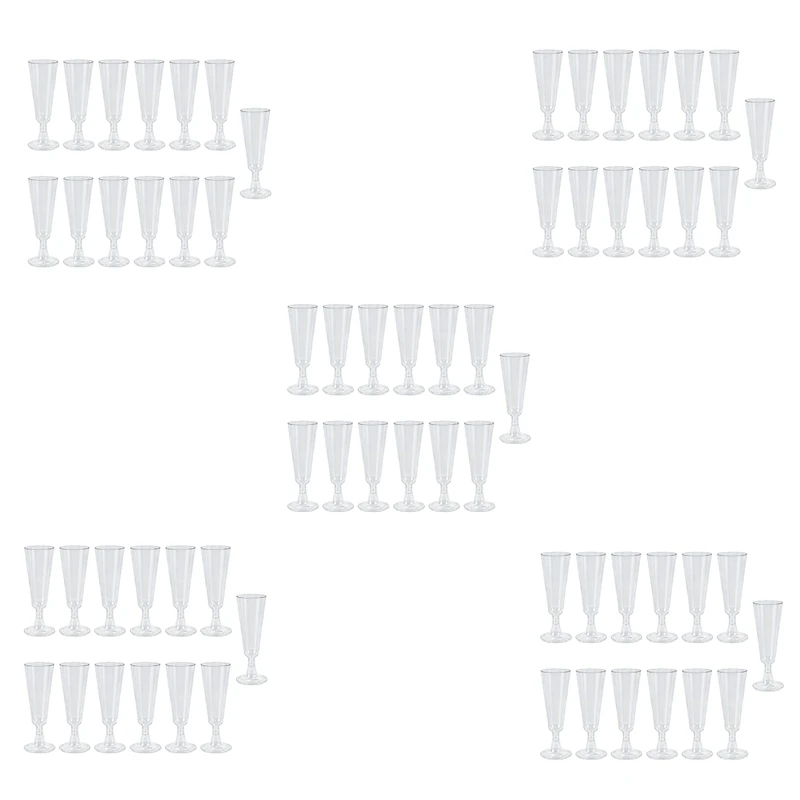 

300Pcs 150Ml Disposable Hard Plastic Champagne Glass Red Wine Glass Goblet Wine Glass Party Festival Event Supplies