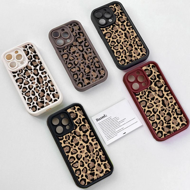 Y2K Leopard Print Soft Phone Case Cover