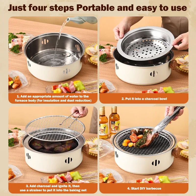 Barbecue grill Mini Brazier Portable Folding Fire Pit Home Camping Furnace Bbq Kitchen Utensils Charcoal Outdoor