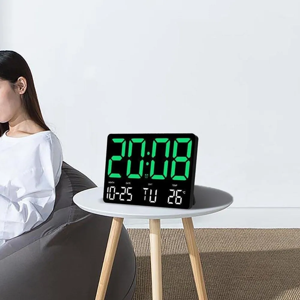 Large Screen Display LED Digital Wall Clock Date Display Temperature Display Digital Alarm Clock Remote Control