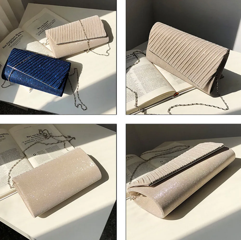 Clutch Evening Bag with Chain