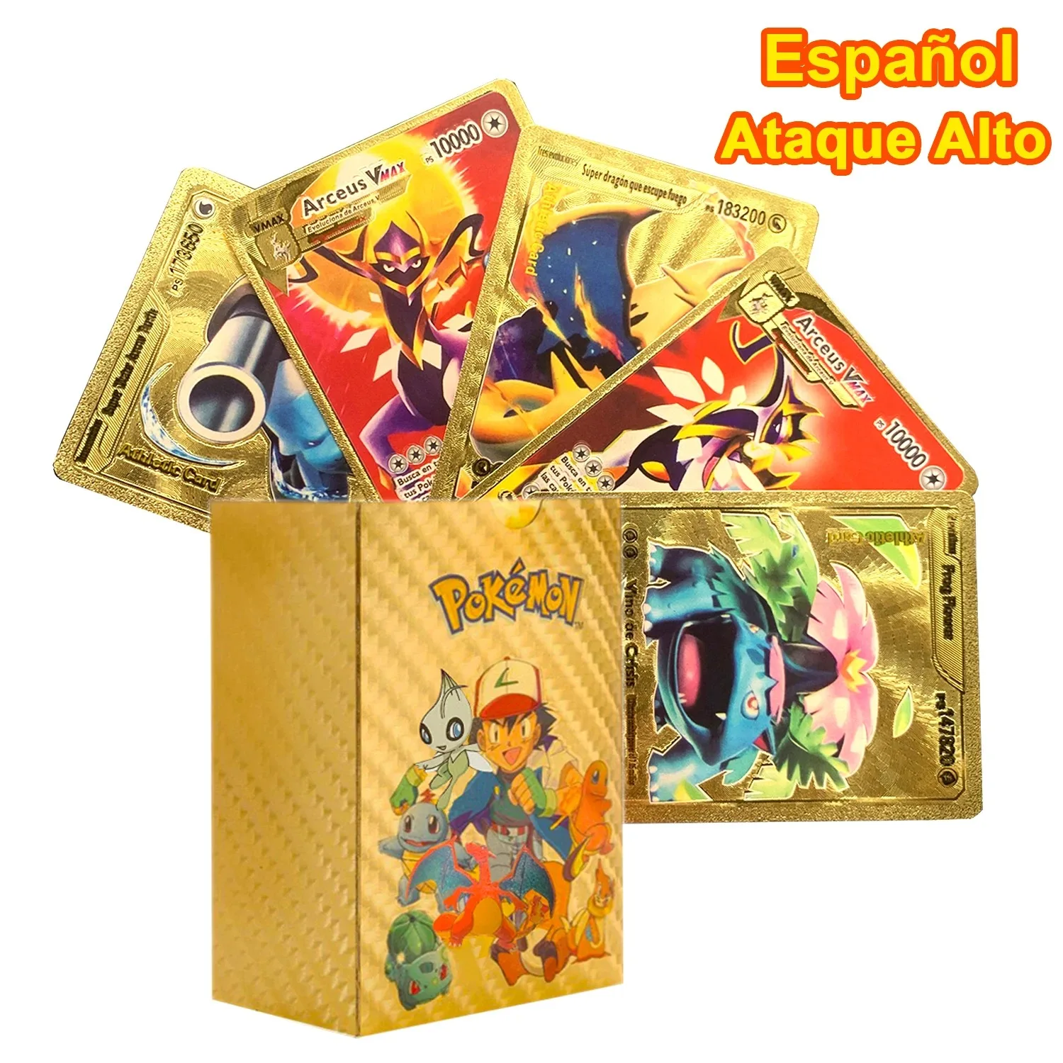 Cartas de Pokémon de lámina dorada de 110-27 piezas, Charizard, VMAX