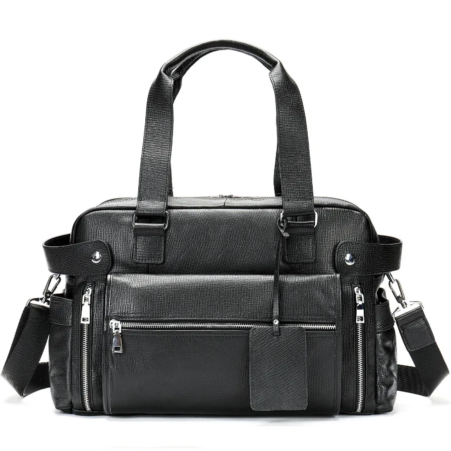 

Men Business Big Briefcase Fit 15.6" PC Genuine Leather Travel Handbag Real Leather Male Laptop Tote A4 Office Man Crossbody Bag