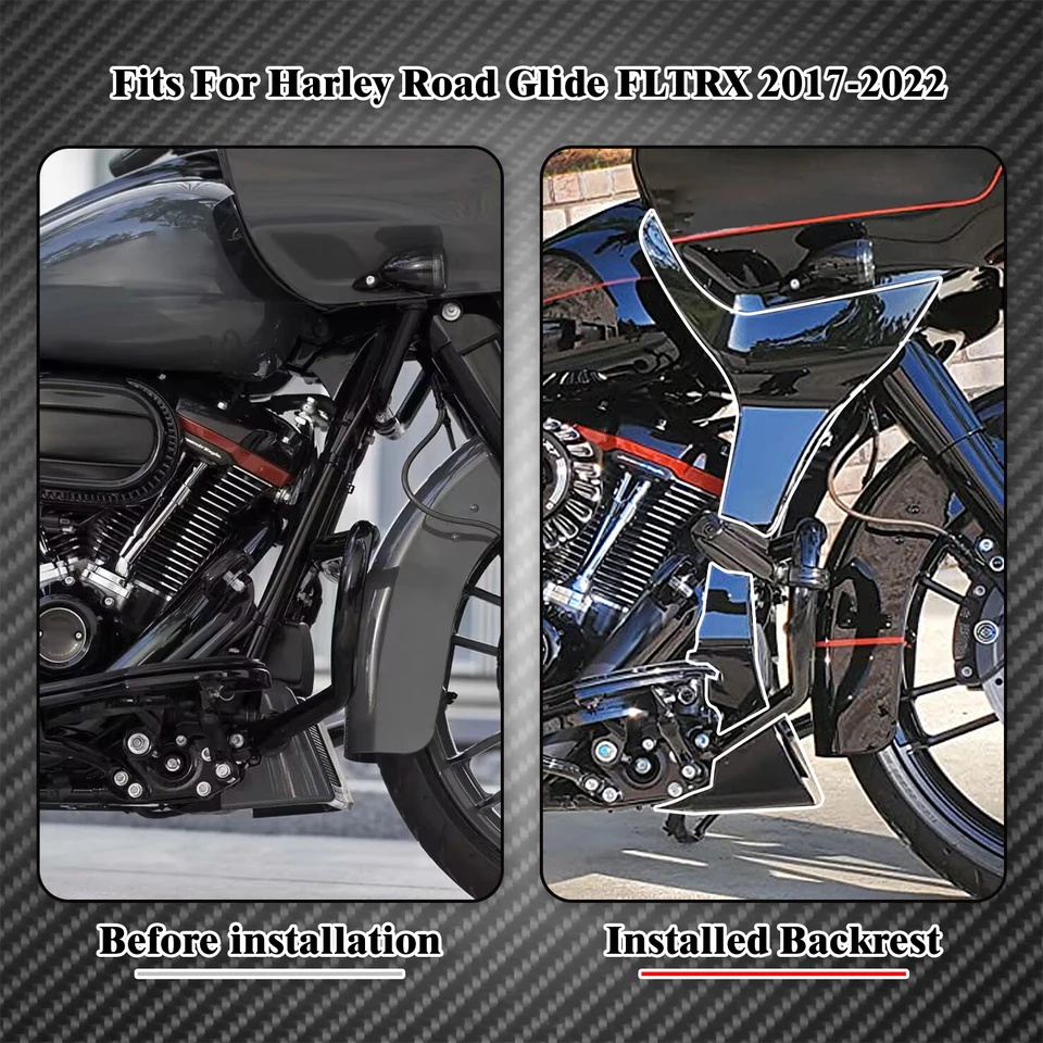 チョップドエンジンガード&フェアリングスポイラーカバー ハーレーロードグライド FLTRX 17-Up用 Chopped Engine Guard &Fairing Spoilers Cover For エンジンガードブラケットサイドフェアリングチンスポイラーハーレー