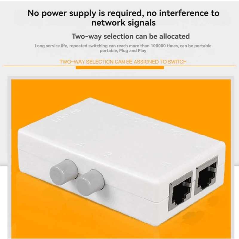 【Stylish】 AU61-RJ45 Splitter Selector Switch 2 Ports Network Switch Freely Between Intranet & Extranet Network