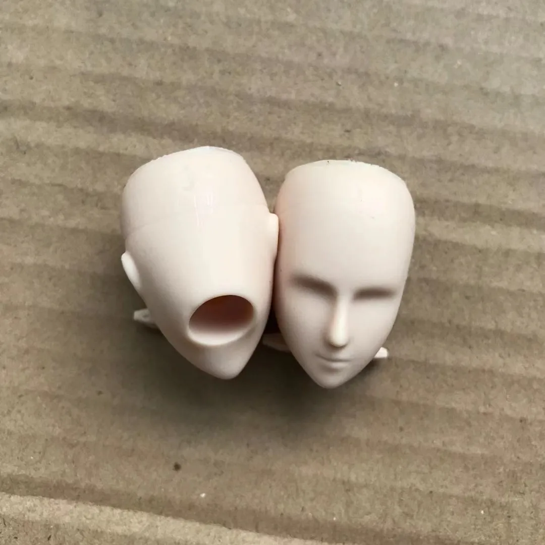 New White Skin Bald Doll Head Obitsu Doll Accessories Blank Face Man Lady 1/6 Size DIY Painting Learning Makeup Doll Heads