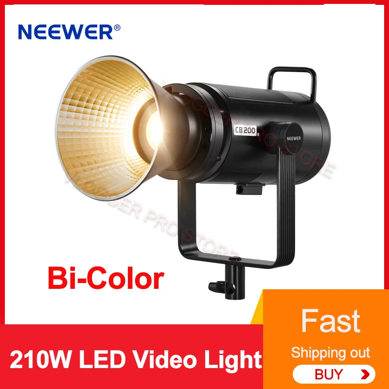 NEEWER CB200B 이중 색상 LED 비디오 조명, 2700K-6500K 2.4G 앱 리모컨 COB LED 조명, 비디오 레코드 보웬스 마운트 포함, 210W