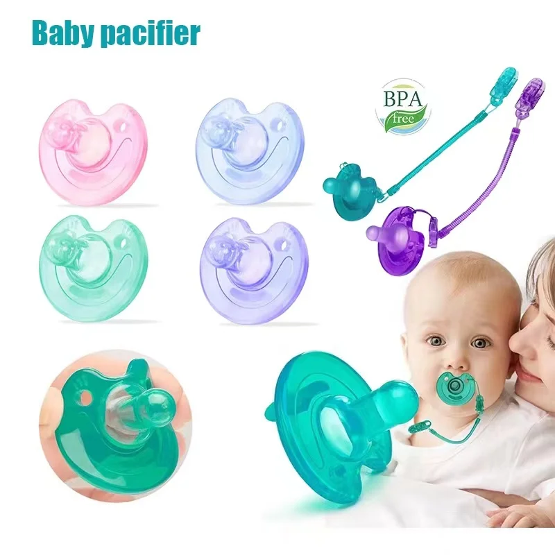 0-3 Years Silicone Round Pacifier Baby Teether Shape Silicone Pacifier Bisphenol Free Gift for Newborns