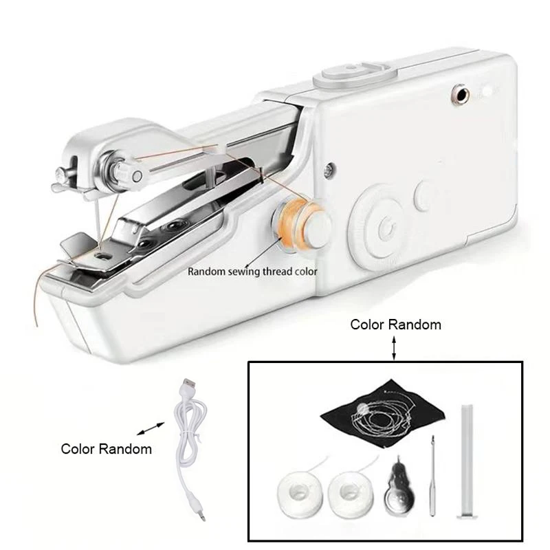مجموعة ماكينة خياطة كهربائية صغيرة محمولة، ماكينة خياطة أوتوماتيكية محمولة مع طاقة USB وبطارية، قماش للسفر والمنزل بنفسك