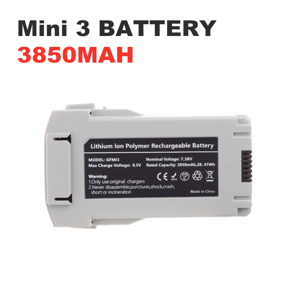 

7.38V 3850mAh For Mini 3/4 Battery Plus Capacity Flight Time 47 Minutes Compatible Mini 3 Mini 4 Pro RC Drone Accessories