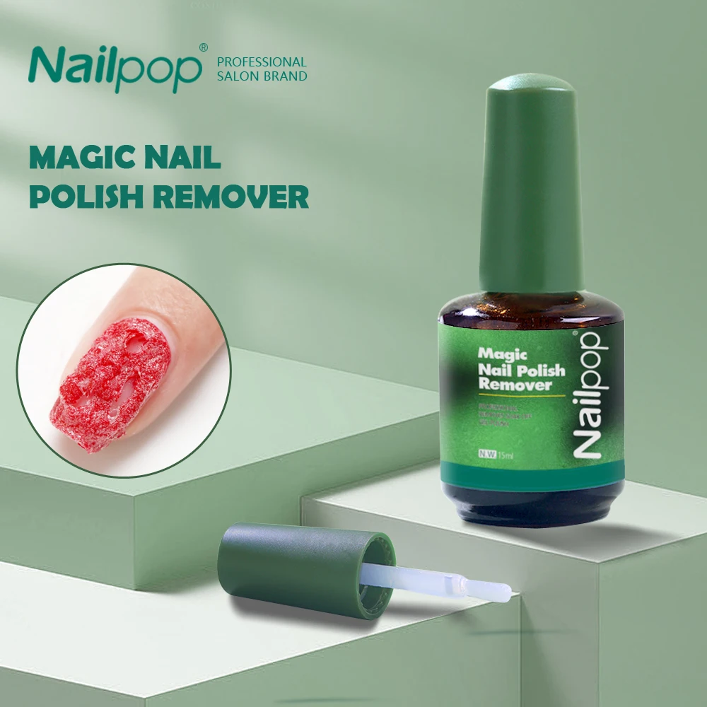 Nailpop 15Ml Magic Gel Polish Remover 3-5 Minuti Rimozione Rapida Vernice Soak Off Uv Led Cleaner Top Coat Function Gel Remove Tool