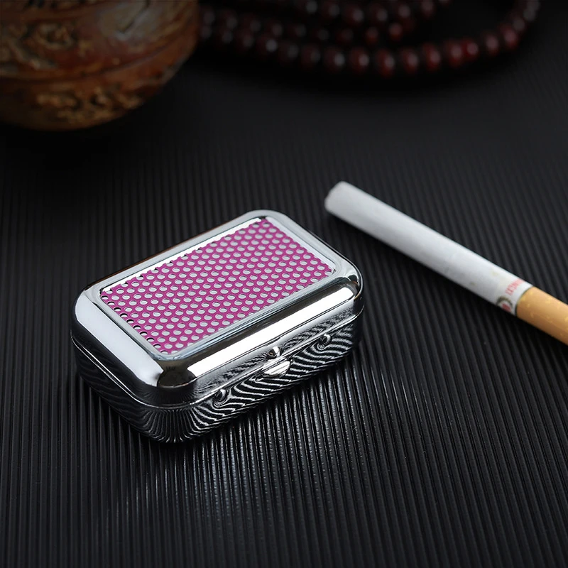 Ashtray with Lockable Lid Portable Metal Desktop Ash Case Outdoor Pocket Ashtray portable ashtray cigarettes ashtray metal ashtray