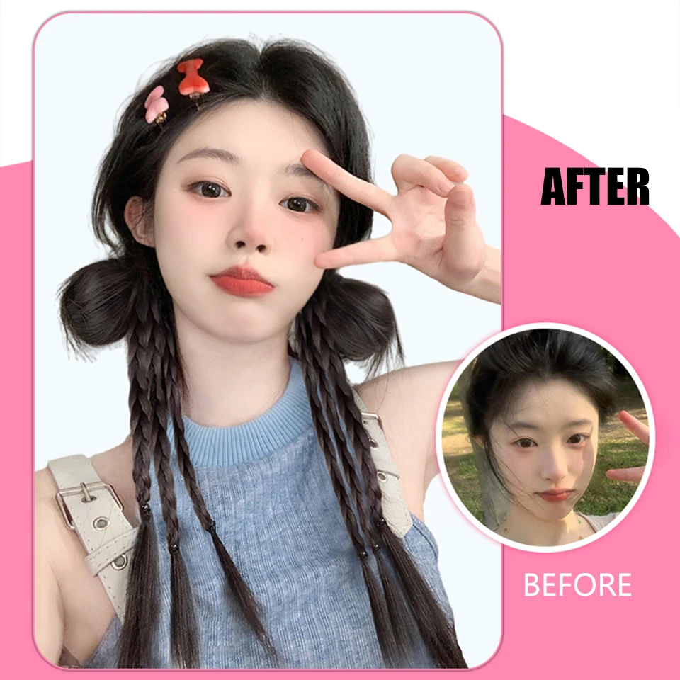 Synthetic Braided Ponytail Extensions For Women