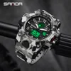 SANDA 3358 Camouflage LED Digital Watch Outdoor Electron Male Wristwatch Display Quartz Men Clock Sports Military Mens Watch 4