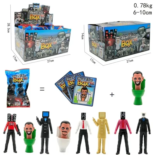 Random Figure Machine Game 24Pack/Set Random Style Skibidi Toilet Figure With Card Toy Game Toilet ...