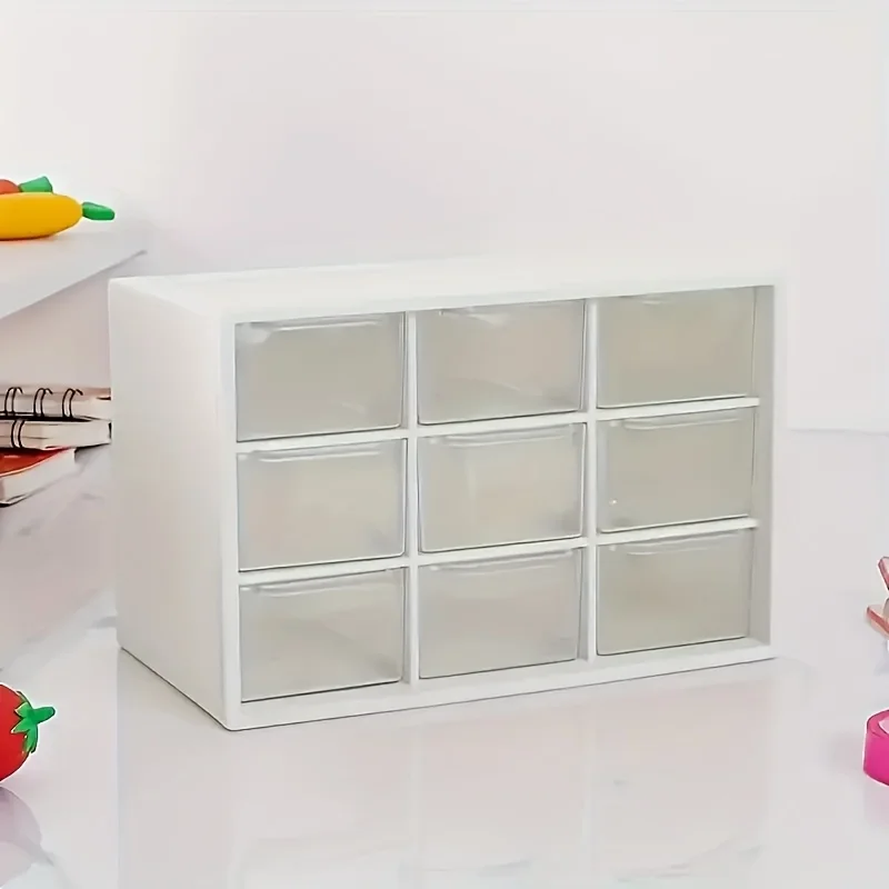 Enhanced Stackable Nine-Grid Storage Box for Beads and Makeup Essentials