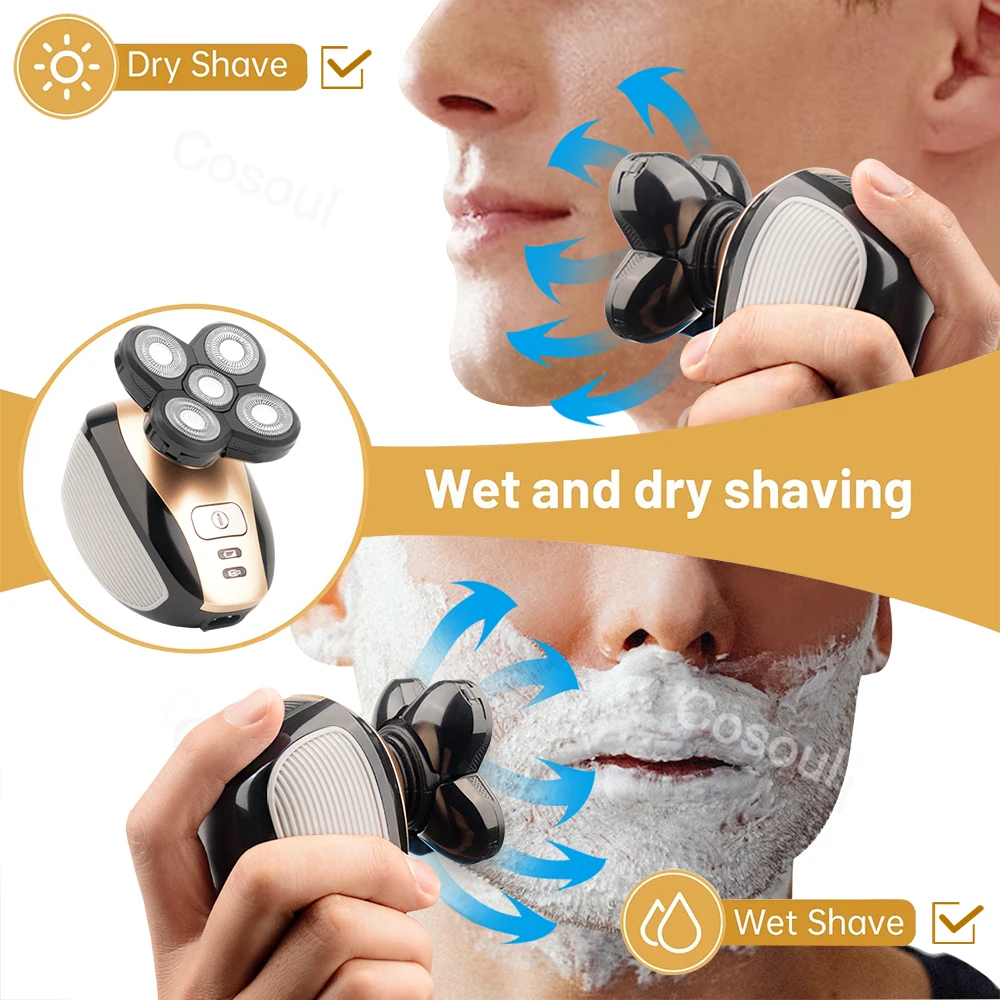 Men Shaver Rechargeable with Bald Head inafaa kwa Hair Shaver Body Hair Trimmer Uellow