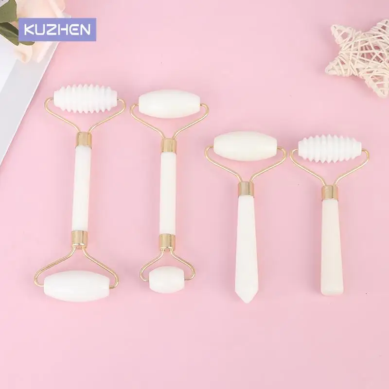 

1pcs White Jade Rollers Facial Massager ​For Face Lift Up Natural Stone Roller Facial Slimming Chin Facial Skin Care Beauty Too