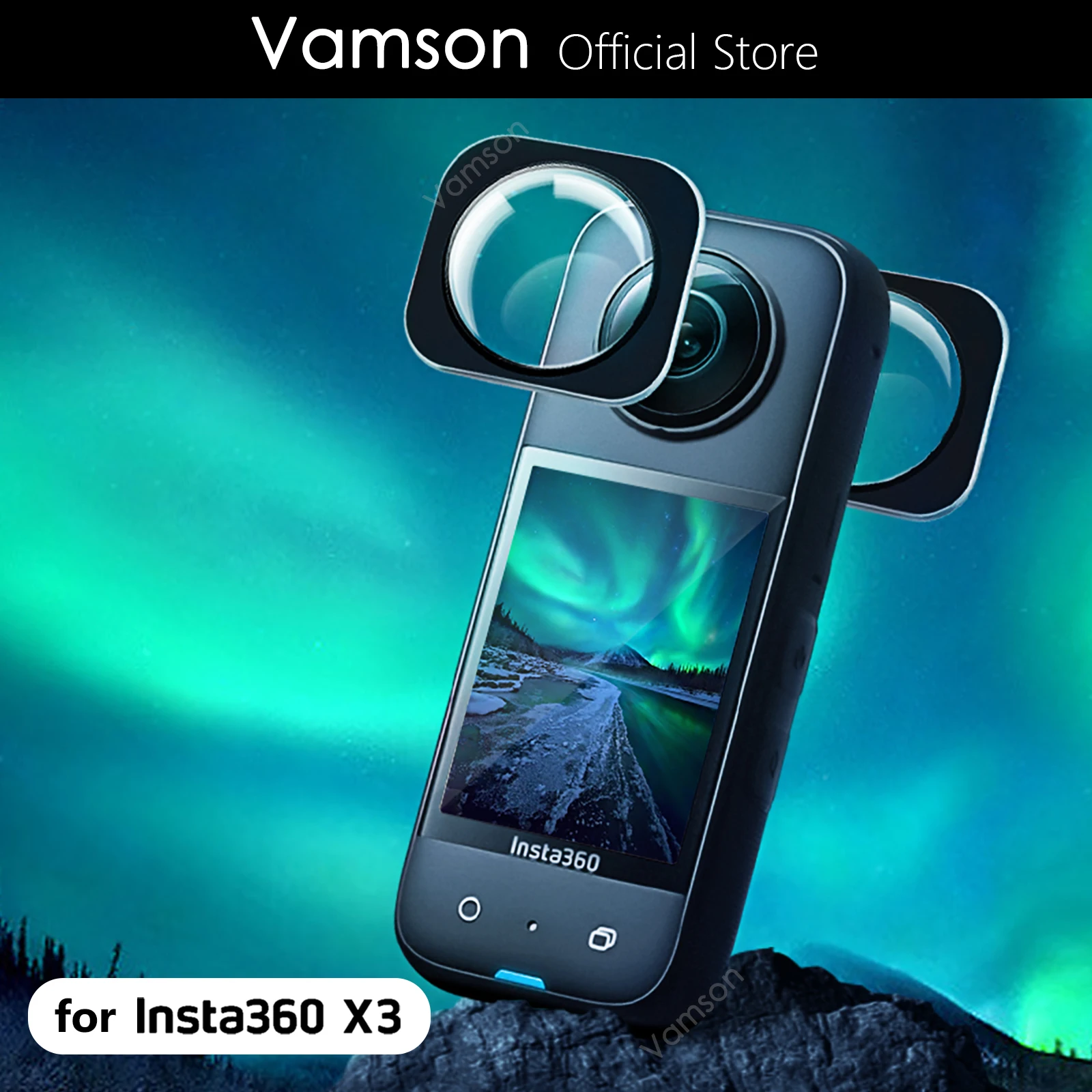 

Vamson for Insta360 X3 Accessories Lens Guards Dual-Lens Lens Protector Tempered Glass Film for Insta 360 X3 Camera Accessories