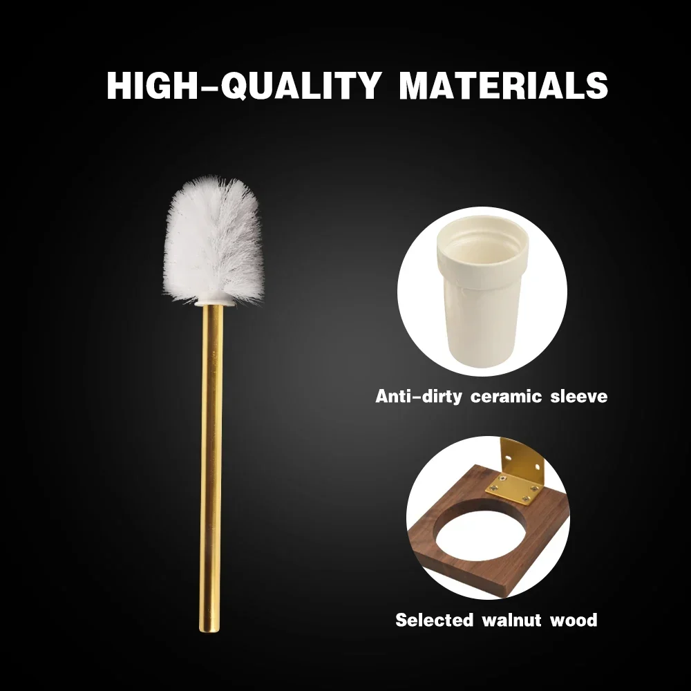 Nordic Style Toilet Brush Holder Golden Flexible Soft Bristles Creative Toilet Brush Set Floor Type Free Installation